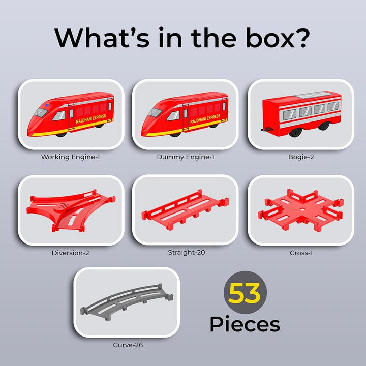 Mirana Rajdhani Express Bullet Train Track Set for Kids - 53 Pieces