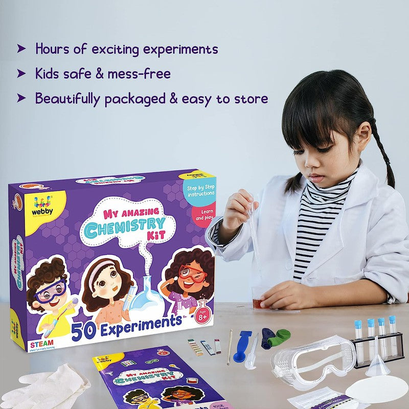 DIY Chemistry Kit with 50 Experiment, STEAM Learner, Educational & Learning Activity Toy Kit for Kids - Age 8+ (Large)