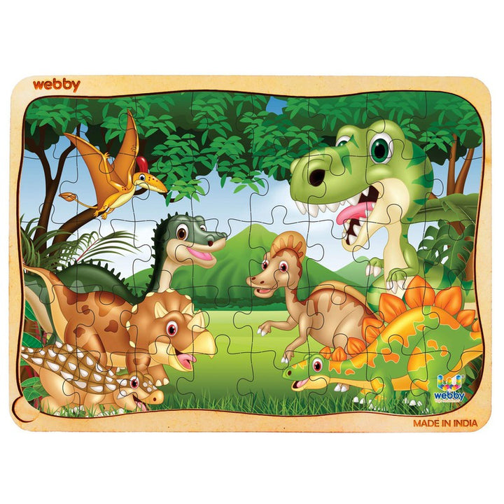 Dinosaurs in Jungle Wooden Jigsaw Puzzle, 40pcs