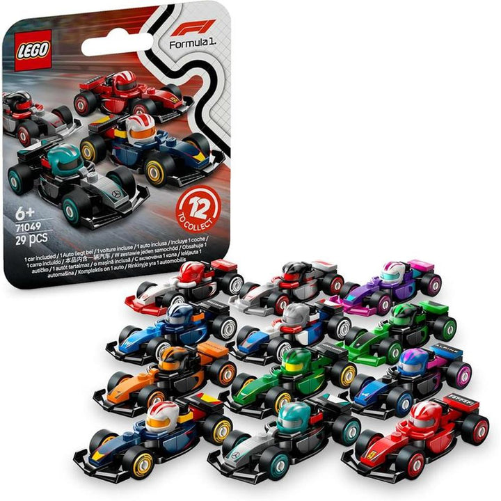 LEGO F1 Collectible Race Cars Building Blocks with Driver Helmet & Moving Wheels - 1 Mini Car | 71049 (6 Years till Grown Ups)