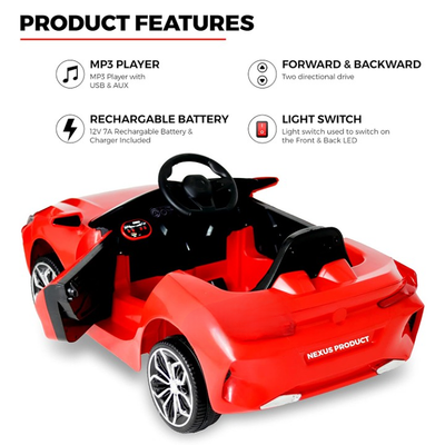 Red Ride-On | Rechargeable Battery Operated | M4 Car (COD Not Available)