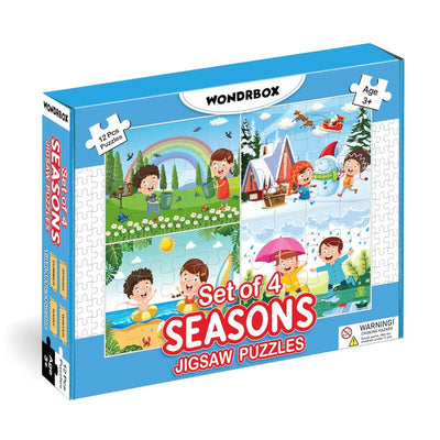 Seasons Jigsaw Puzzle Educational Toy | Set of 4 Puzzles (Multicolour, Size 10X8 inches)