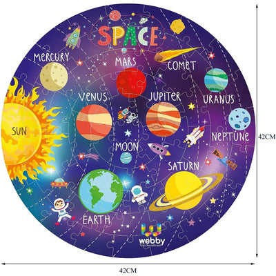 Amazing Outer Space Solar System 60 Pieces Jigsaw Floor Puzzle with 4 Double Sided Flashcards (Multicolour)