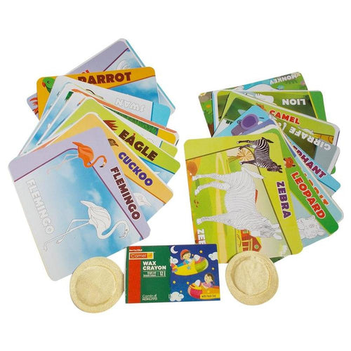 2 in 1 Colour & Clean Game with 24 Reusable Cards (2-6 Years)