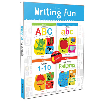 Writing Practice Boxset: Pack of 4 Books (Writing Fun: Write And Practice Capital Letters, Small Letters, Patterns and Numbers 1 to 10)