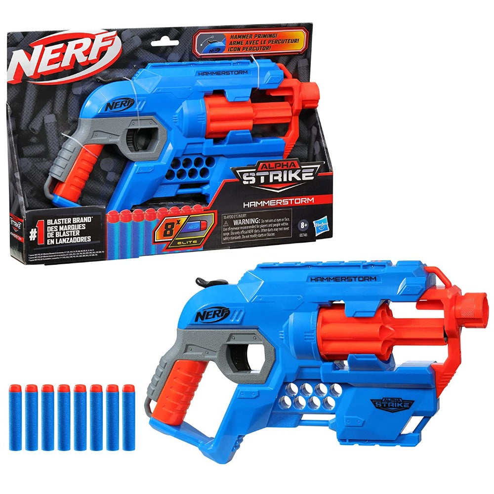 Original Nerf Alpha Strike Hammerstorm Dart Blaster with 8 Darts by Hasbro