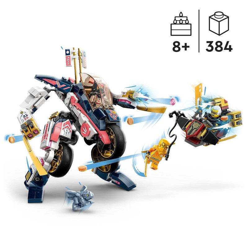 LEGO NINJAGO Sora’s Transforming Mech Bike Racer 71792 Building Toy Set (384 Pcs)