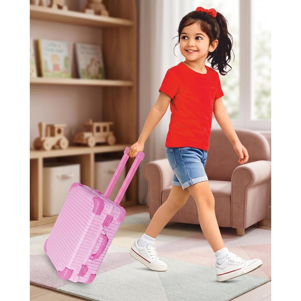 Mamma Mia Beauty Set 2-in-1 Makeup Vanity & Pull-Along Suitcase for Girls | Pretend Play Beauty Salon Kit with Accessories