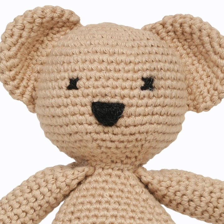 Little Ginnie Bear Crochet Soft Toy - Handmade & Washable Crochet Doll