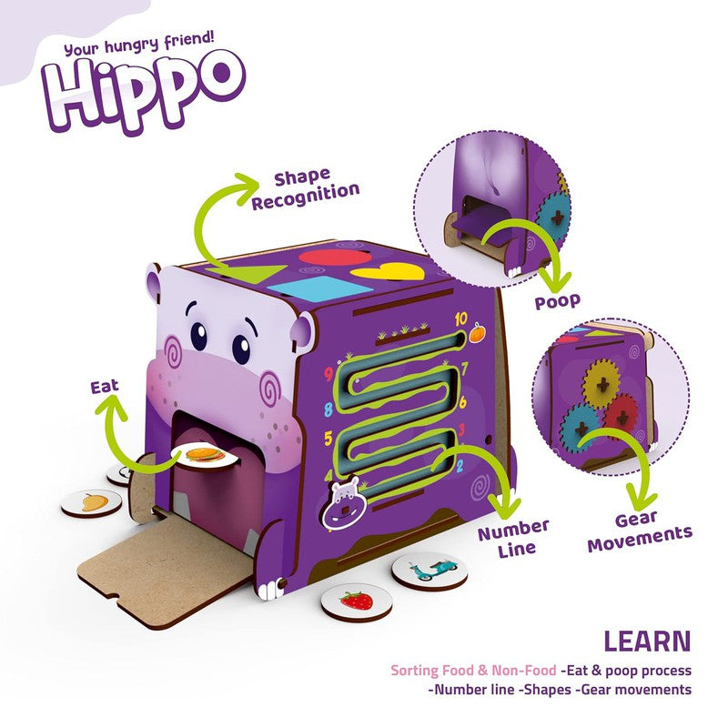 Hippopotamus Game - Learn to Identify Edible and Non Edible Items | Early Educational Development Activity Toy for Preschool and Montessori Kids