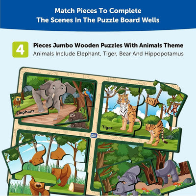 4 Pieces Of Animal Jumbo  Puzzle (Set of 4)