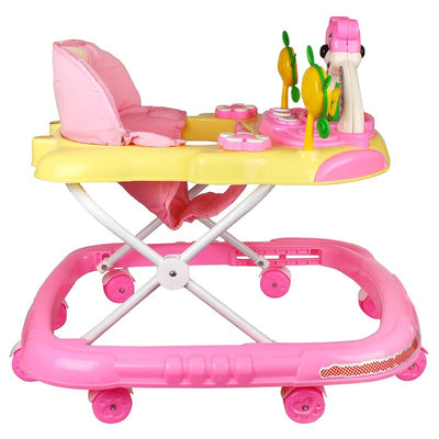 Baby Musical Walker - Foldable & Height Adjustable - Pink