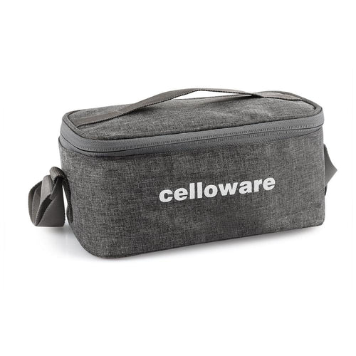 Cello Hot N Fresh Lunch Box Set with Bag - 3 Containers | Outer Plastic & Inner Stainless Steel | Grey-Red