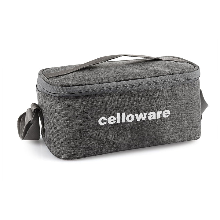 Cello Hot N Fresh Lunch Box Set with Bag - 3 Containers | Outer Plastic & Inner Stainless Steel | Grey-Red