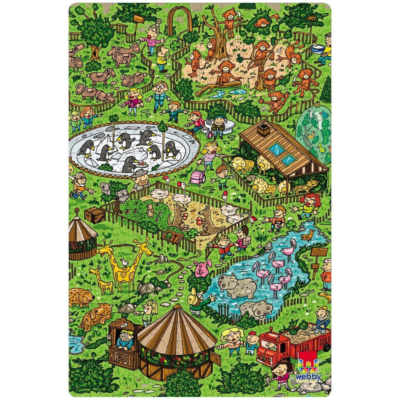 City Zoo Illustration Cardboard Jigsaw Puzzle, 252 pieces