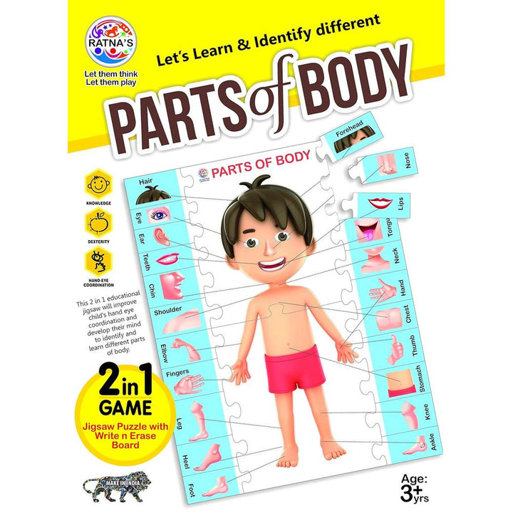Ratna's Parts of Body - Jigsaw Puzzle | 2 in 1 Write & Wipe Board