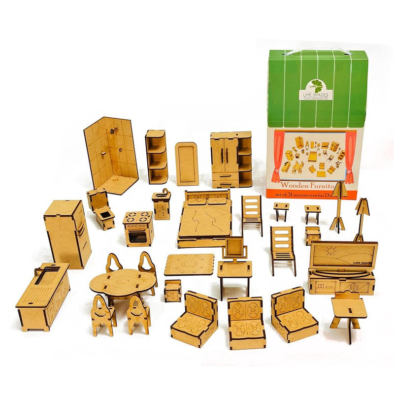 Miniature Furniture Set of 31 Miniature Accessories Best kit for Doll House, Doll Accessories, House Hold Accessories and Other Fun Play Activities for Kids