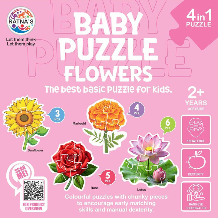 Ratna's Educational Baby Jigsaw Puzzle- Flowers