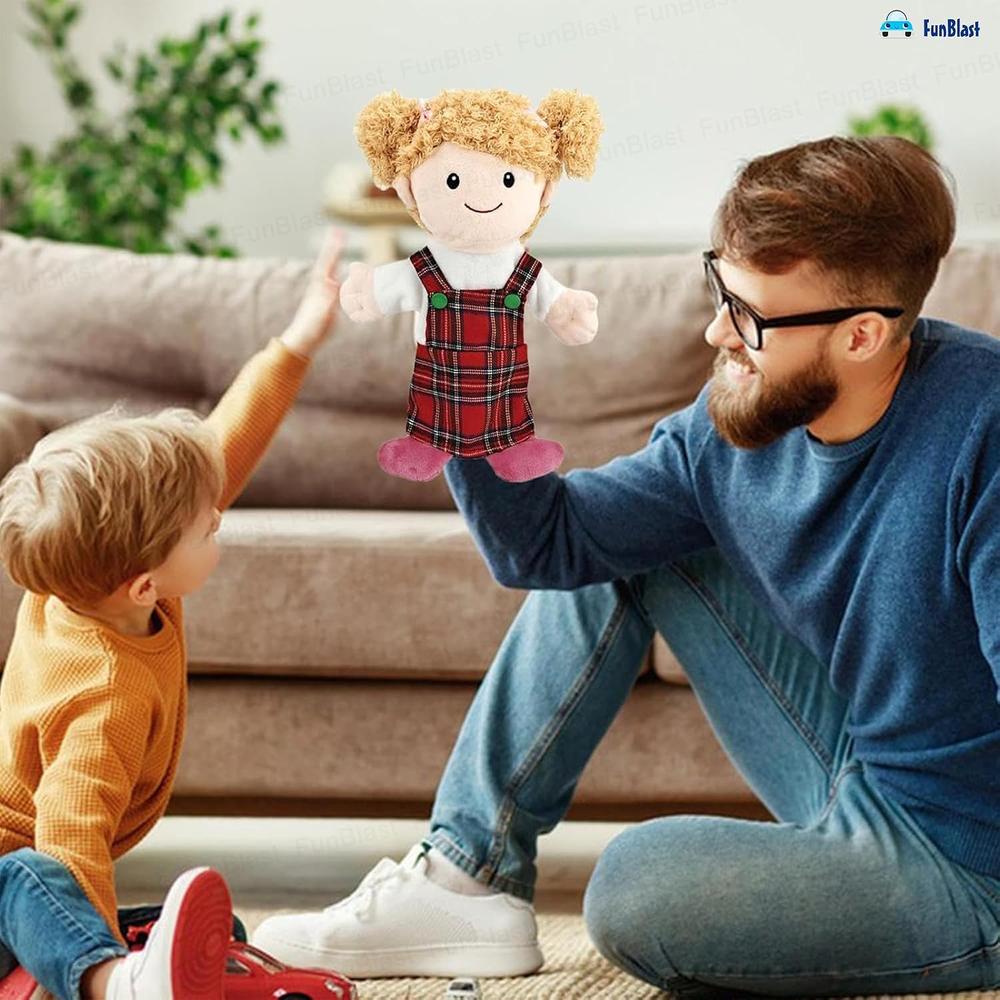 FunBlast Daughter Hand Puppet for Kids | Soft Plush Family Puppet for Storytelling & Role Play