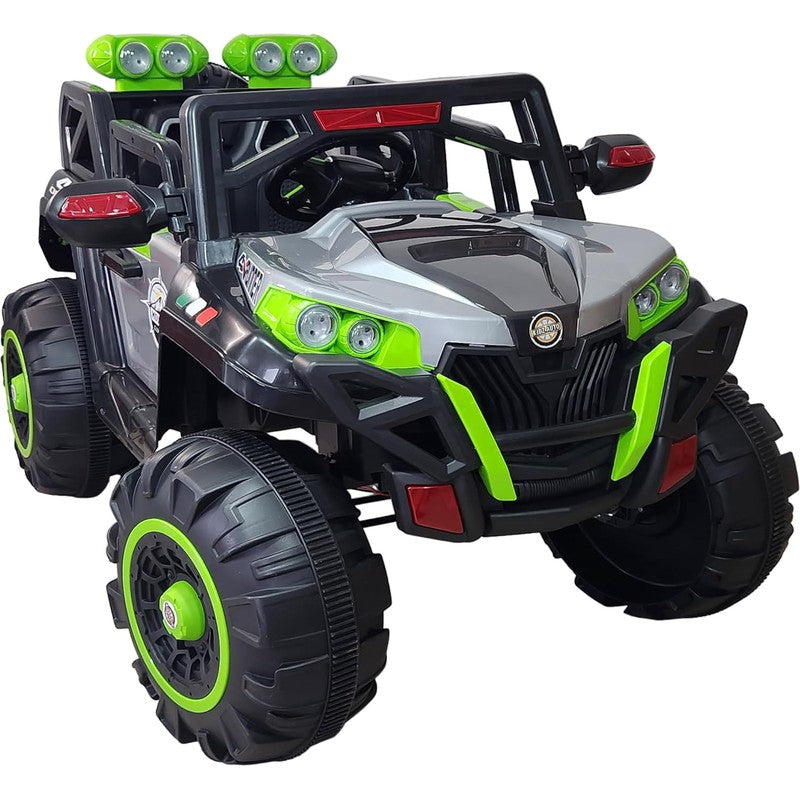 4x4 Battery Operated Electric Ride On Jeep | Motor for Steering | Remote Control | Grey/Green | COD Not Available