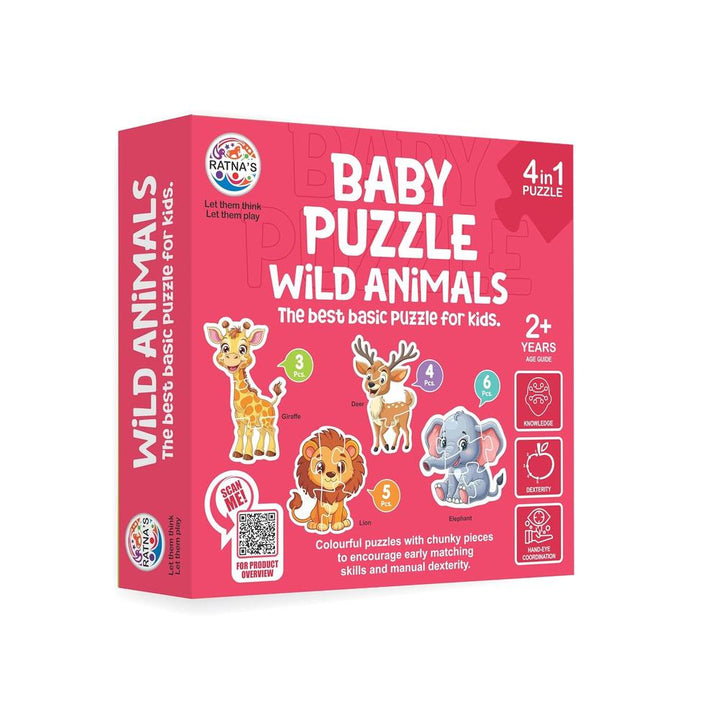 Ratna's Educational Baby Jigsaw Puzzle - Wild Animals