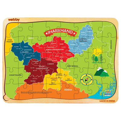 Jharkhand Map Wooden Jigsaw Puzzle, 40pcs