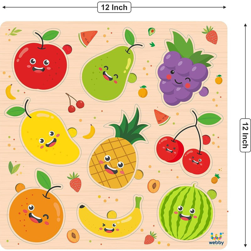 Wooden Fruits Montessori Educational Pre-School Puzzle Board Toy