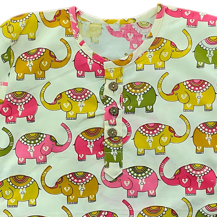 Zikku Elephant Carnival Kurta Set (Unisex)