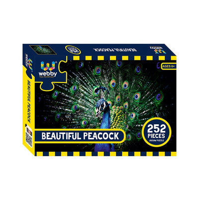 Beautiful Peacock Cardboard Jigsaw Puzzle, 252 pieces