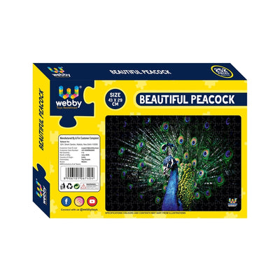 Beautiful Peacock Cardboard Jigsaw Puzzle, 252 pieces