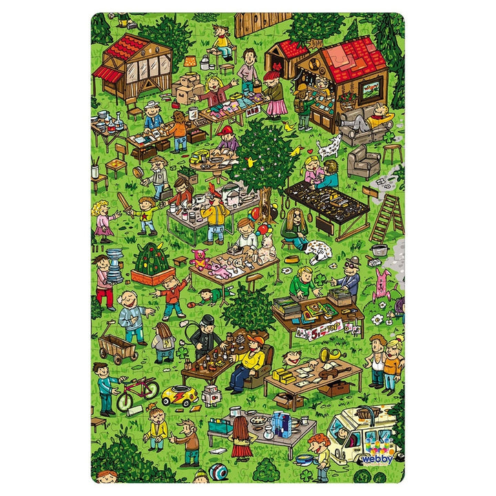 Flea Market Illustration Cardboard Jigsaw Puzzle, 252 pieces