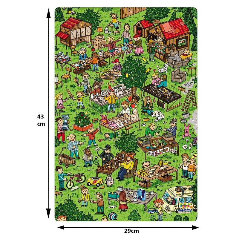 Flea Market Illustration Cardboard Jigsaw Puzzle, 252 pieces