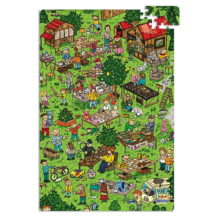 Flea Market Illustration Cardboard Jigsaw Puzzle, 252 pieces