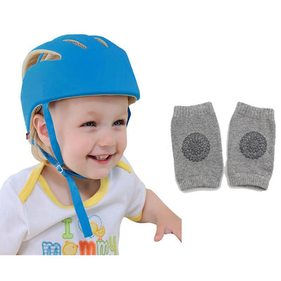 Safety Helmet and Knee Pad Combo (Blue)