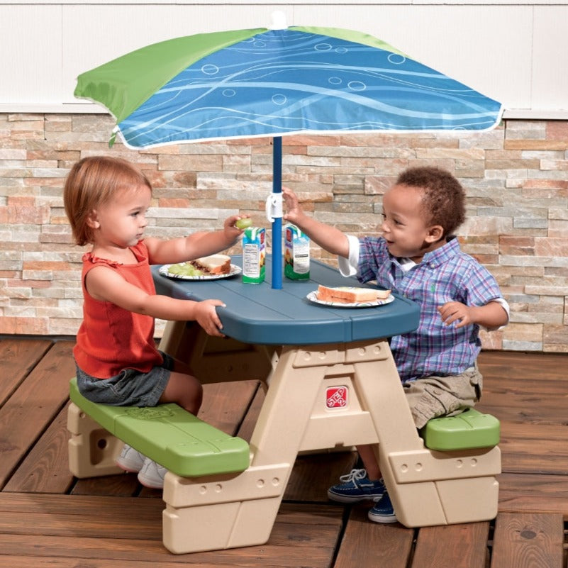 Sit & Play Picnic Table With Umbrella (COD Not Available)