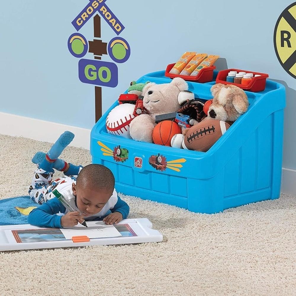 STEP2 2 in 1 Toy Box - Storage Chest with Art Lid & Organizer (2-10 Years)