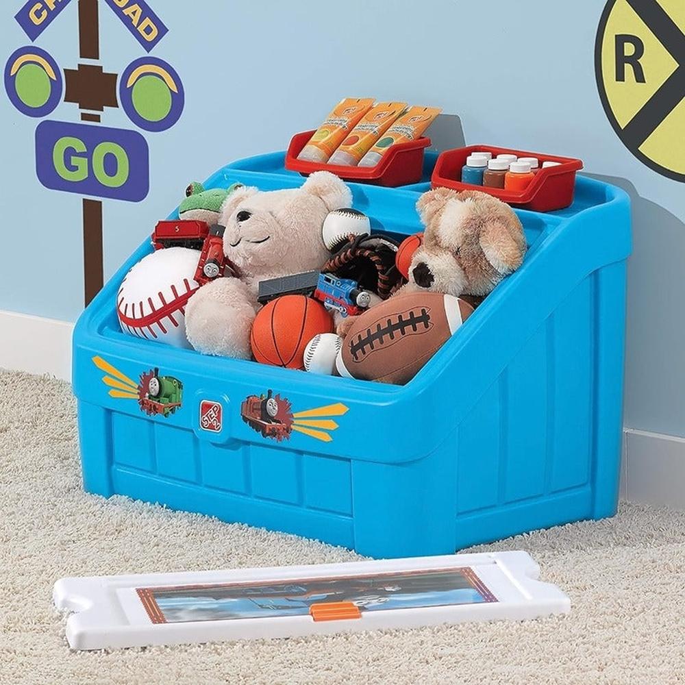 STEP2 2 in 1 Toy Box - Storage Chest with Art Lid & Organizer (2-10 Years)