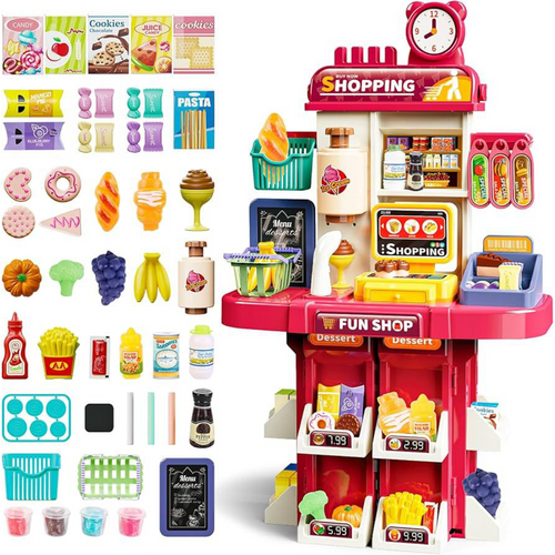Super Market Pretend Play Set | 47-Piece Kids Shopping & Shop Role-Play Toy