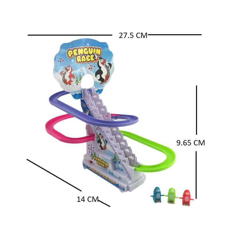 Penguin Slide Toy Set | Includes 6 Slides 6 Penguin Figures | Fun Filled Playmat for Endless Entertainment(Color May Vary)