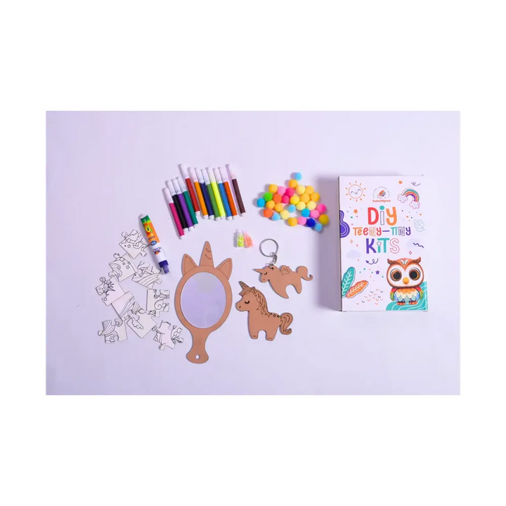 Ilearnngrow Teeny Tiny DIY Unicorn Painting Kit - Magical Art Craft Set for Kids
