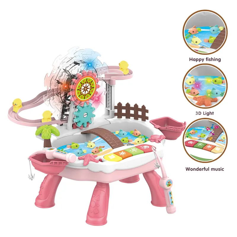 Magnetic Fishing Toy with 3D Light and Music (Assorted Colours)