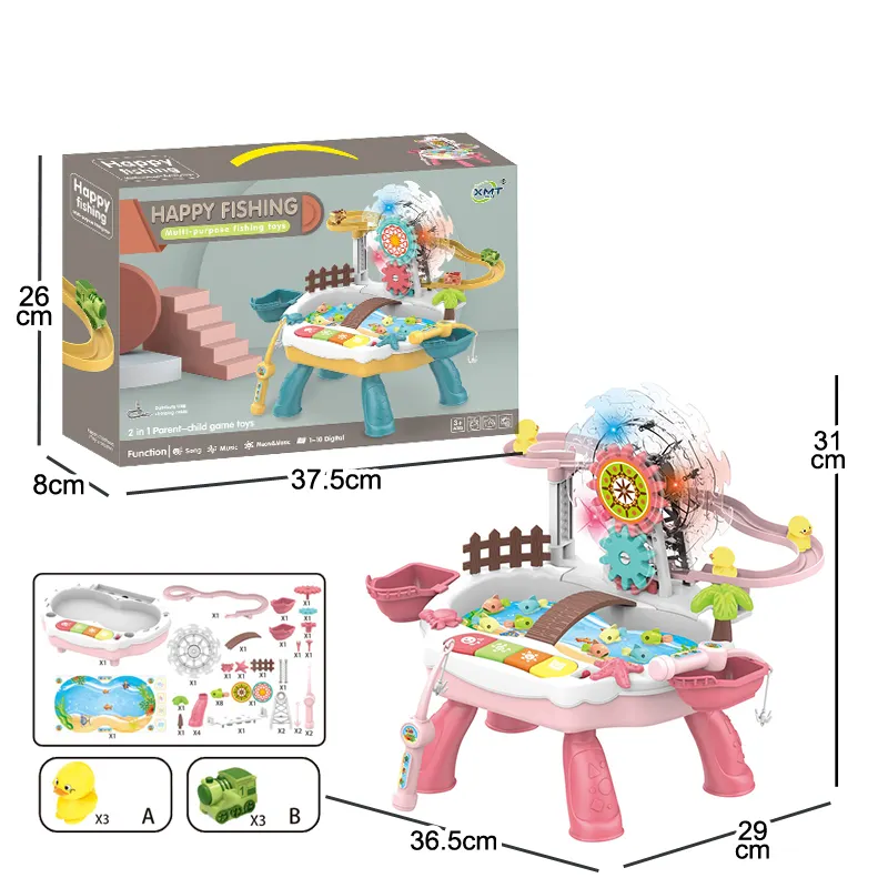 Magnetic Fishing Toy with 3D Light and Music (Assorted Colours)