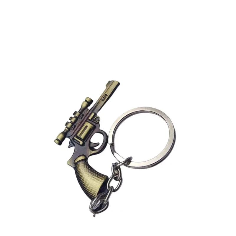 Metallic Premium Featured Gun Keychain, Keyring & for cars, bikes