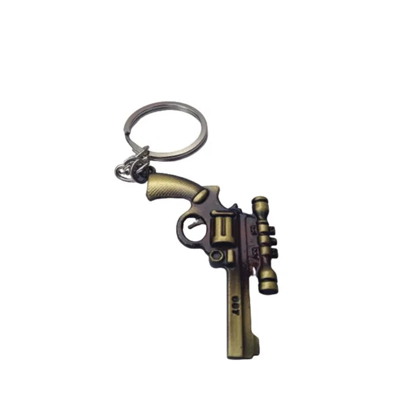 Metallic Premium Featured Gun Keychain, Keyring & for cars, bikes