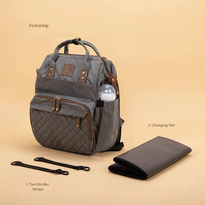 Abracadabra Diaper Bag with Changing Station - Grey