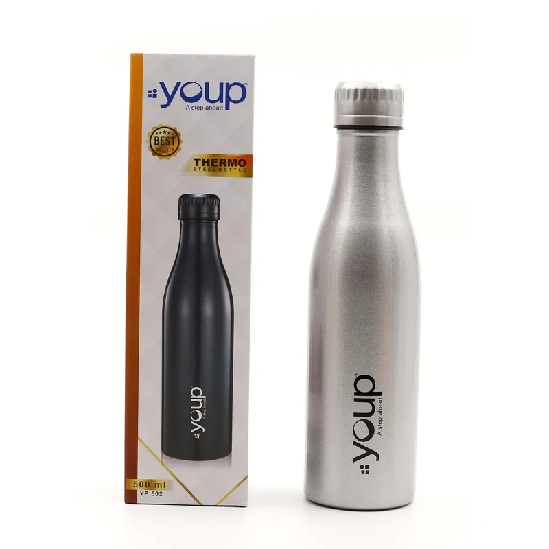 Youp Thermosteel Insulated Silver Color Water Bottle Splash1001 - 1 L