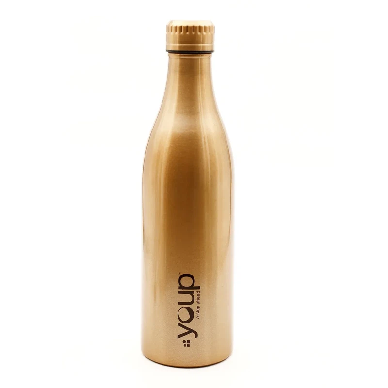 Youp Thermosteel Insulated Gold Color Water Bottle Splash1001 - 1 L