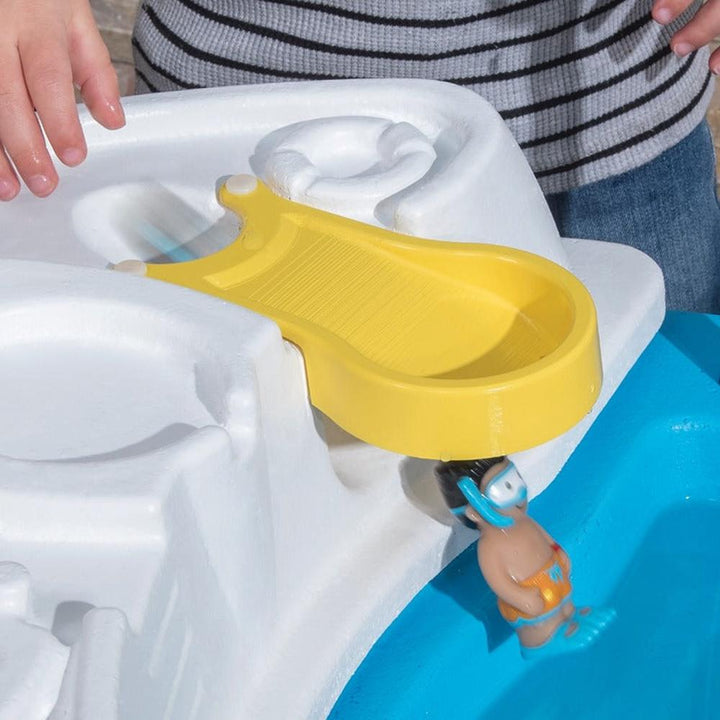 STEP2 Fiesta Cruise Water Table with Umbrella | Sand & Water Playset with Slide, Rain Shower & Lid (2-6 Years)