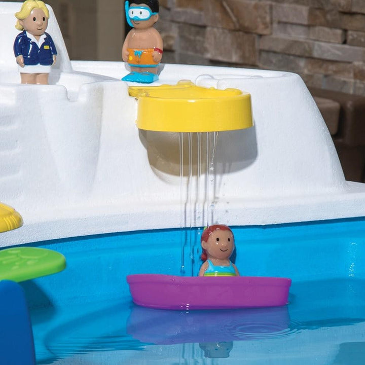 STEP2 Fiesta Cruise Water Table with Umbrella | Sand & Water Playset with Slide, Rain Shower & Lid (2-6 Years)
