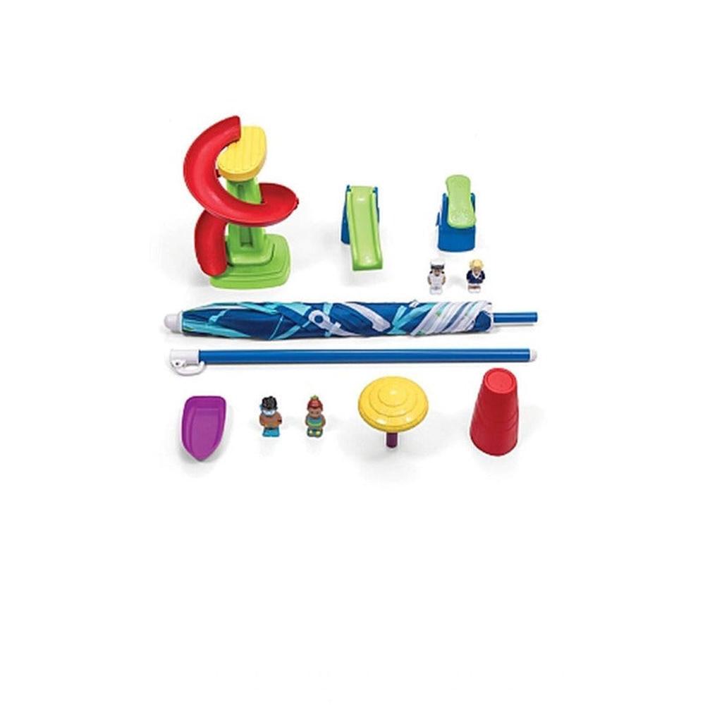 STEP2 Fiesta Cruise Water Table with Umbrella | Sand & Water Playset with Slide, Rain Shower & Lid (2-6 Years)